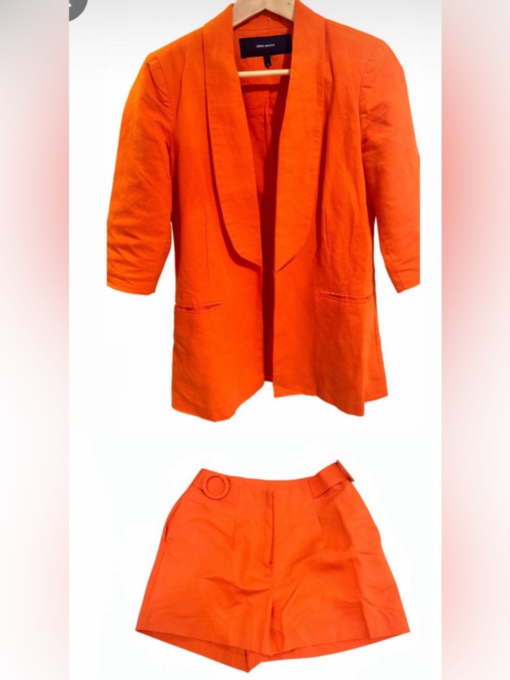 Cordset - Brand new Vero Moda Orange linen Short Sleeve Blazer Jacket and shorts